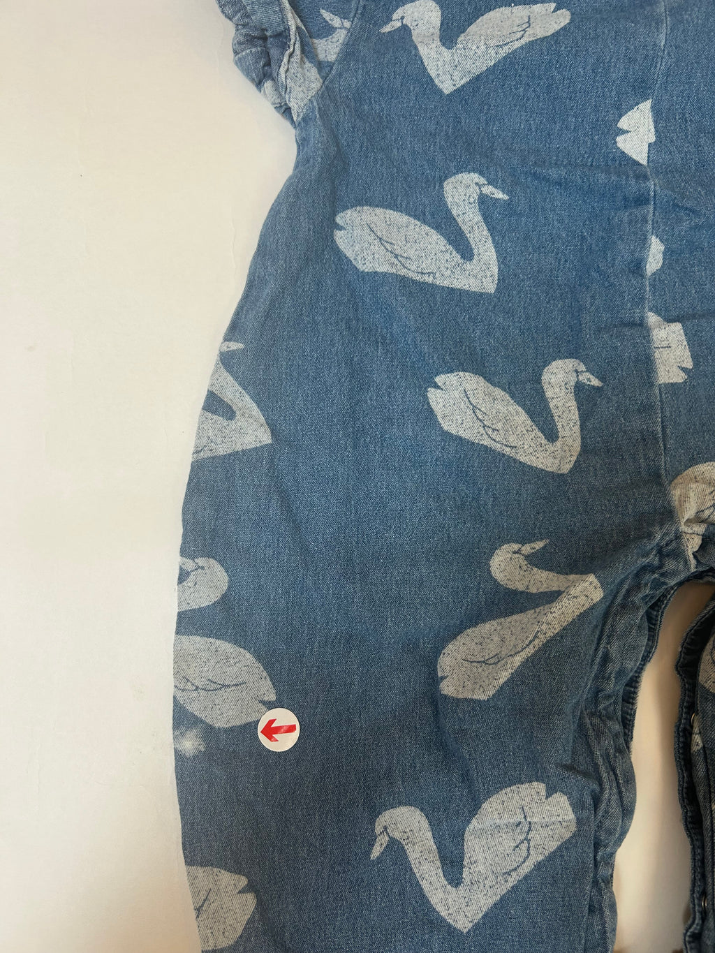 Tiny Cottons Denim big swan overalls