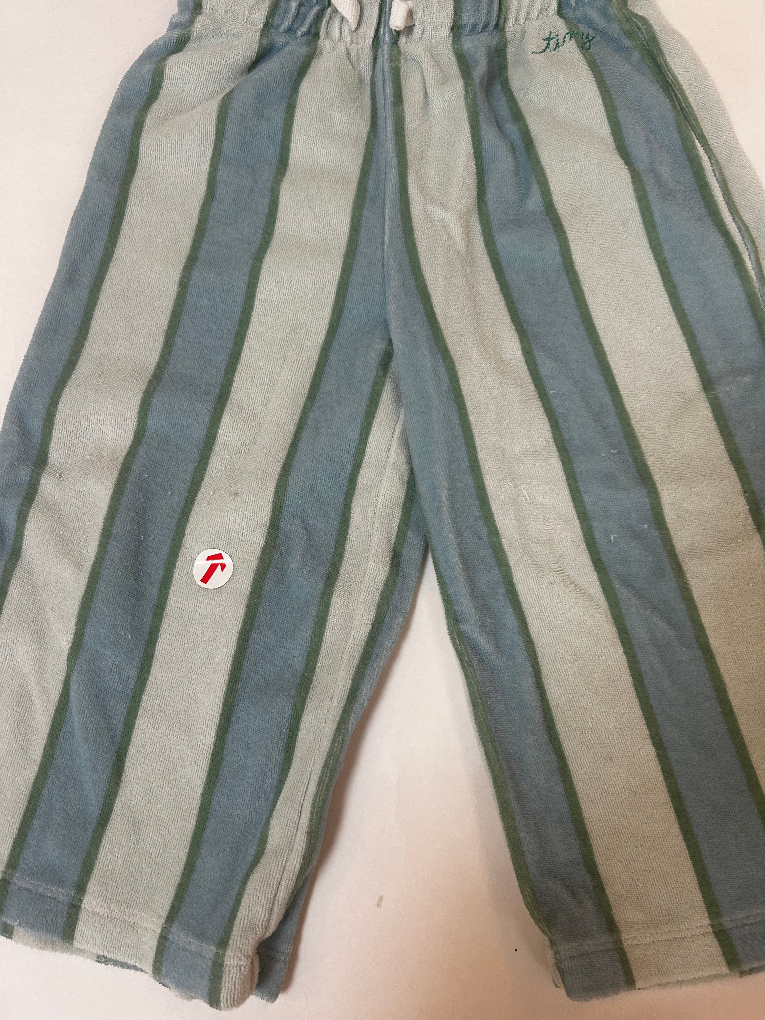 Tiny Cottons Blue retro stripes towel pant