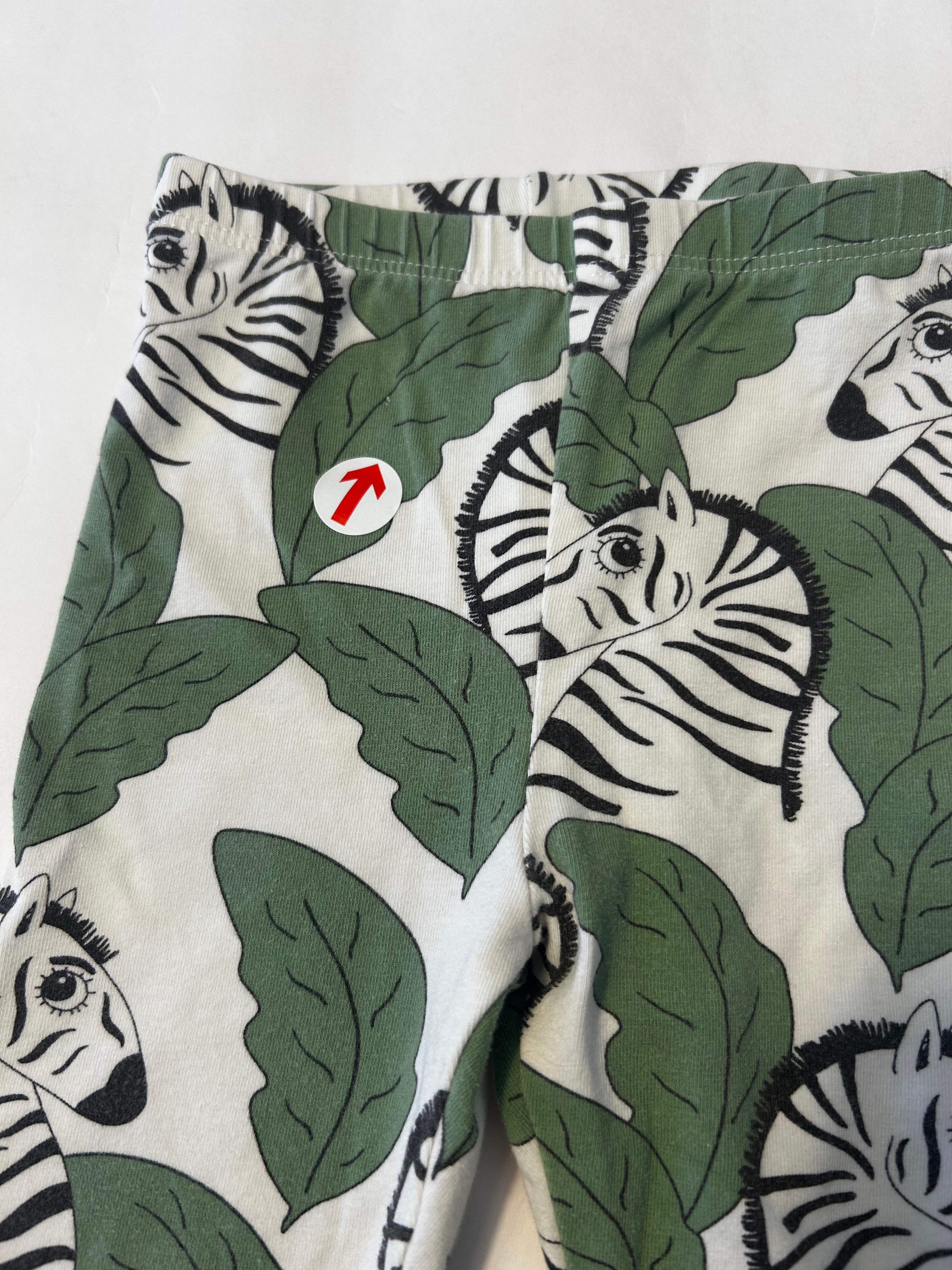 Mini Rodini Green Zebra Leggings