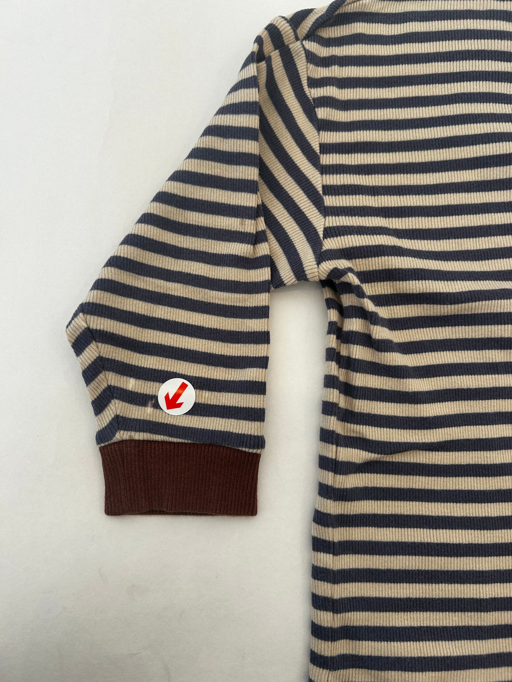 Claude & Co Navy ribbed striped long sleeve t-shirt
