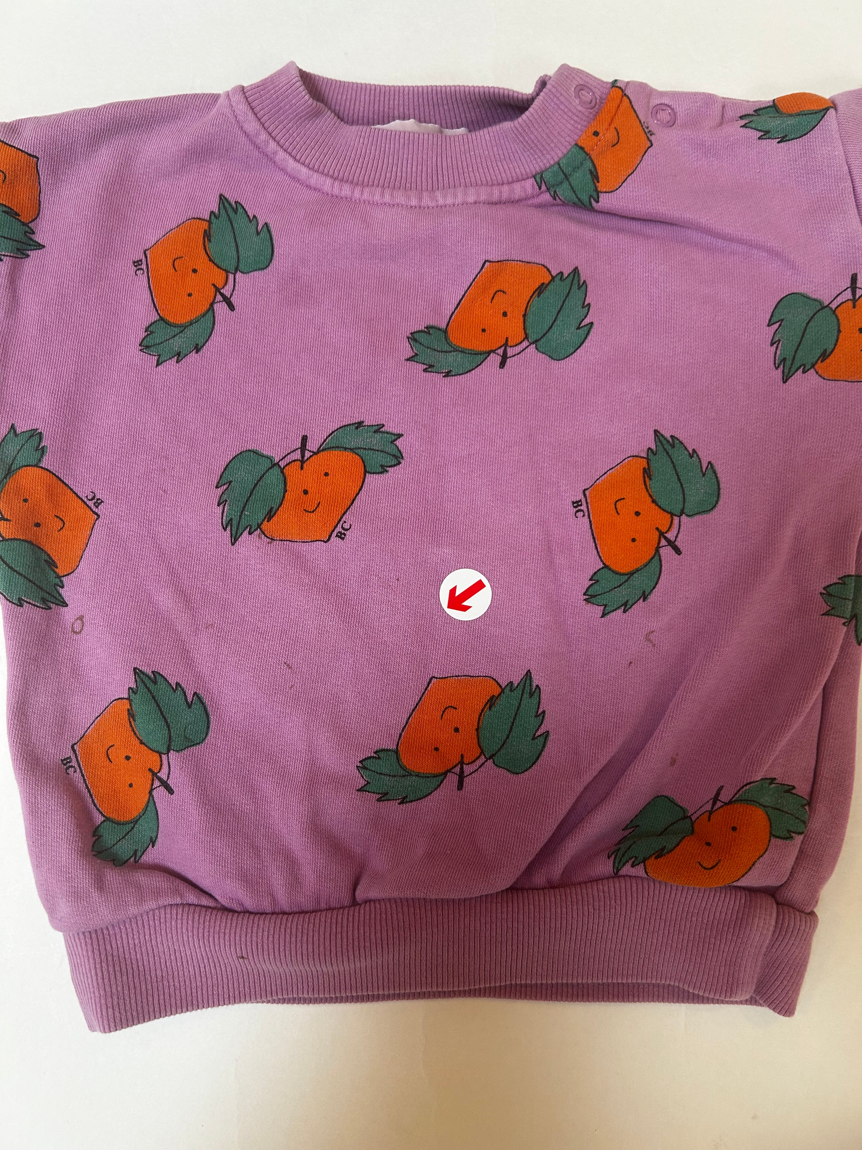 Bobo Choses Purple all over tangerine sweatshirt