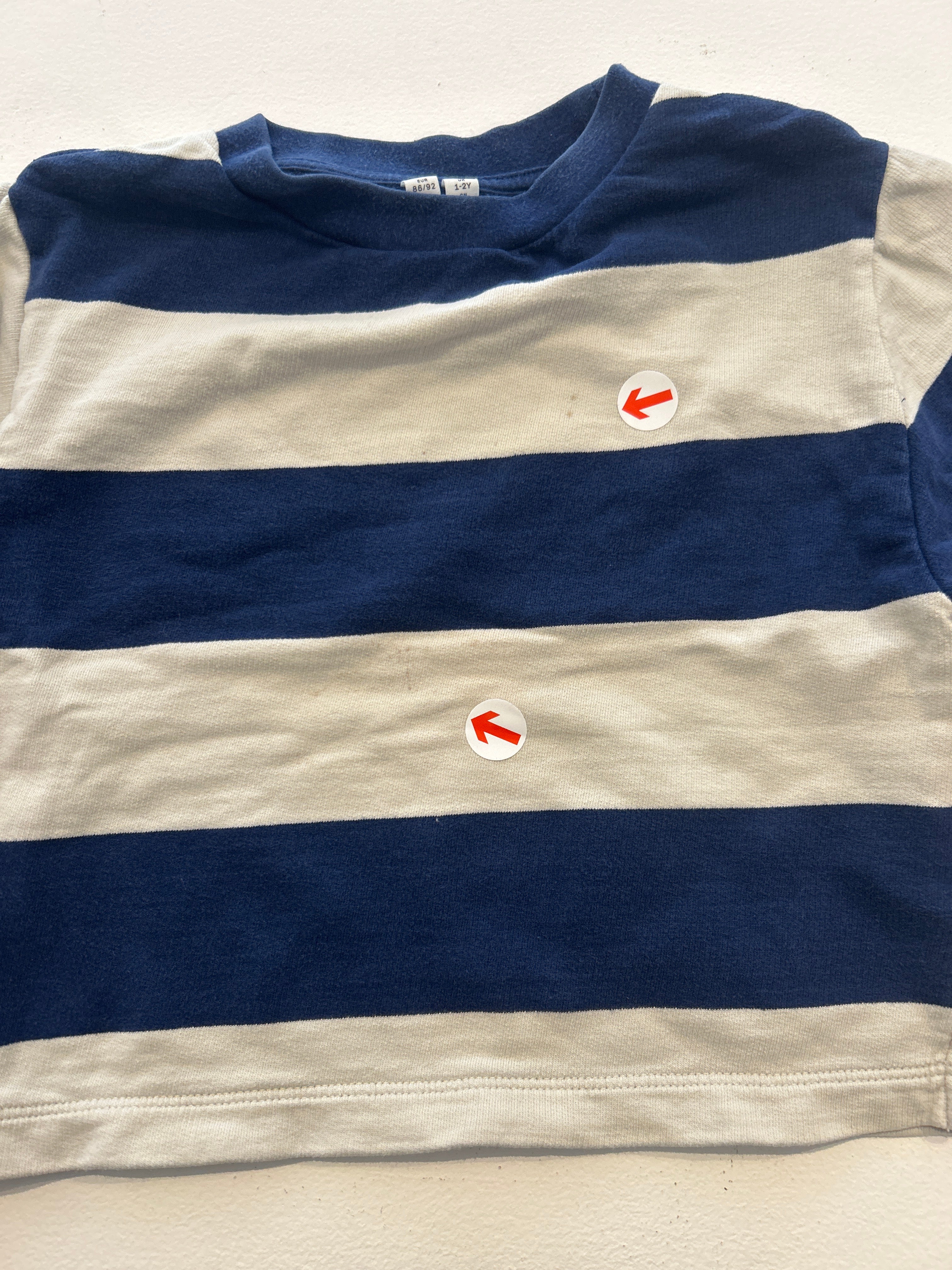 ARKET Navy & White Stripe Jumper 1-2Y