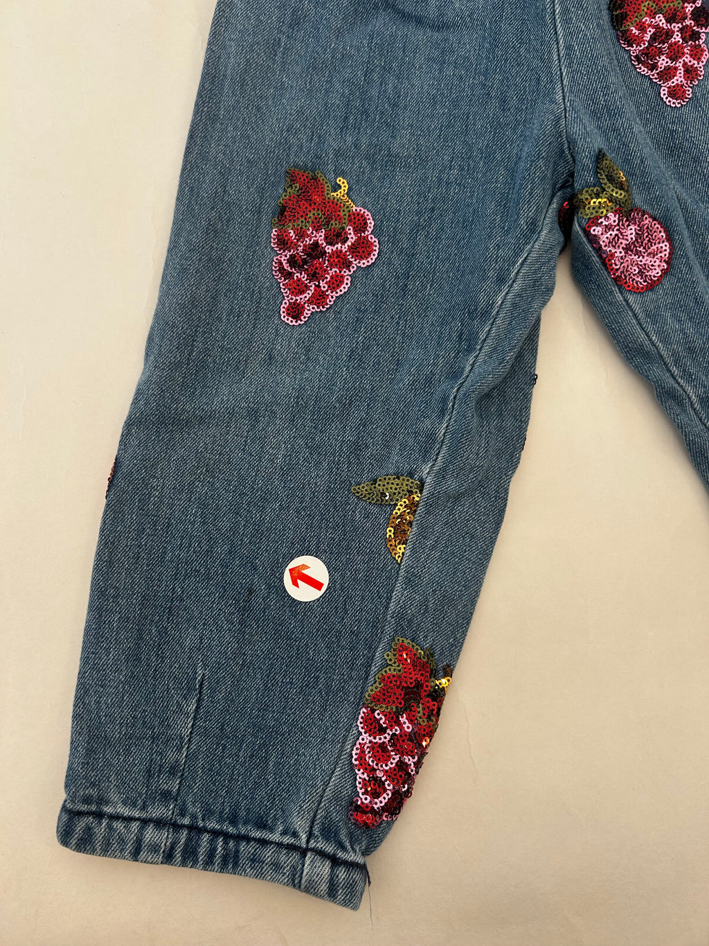 Konges Slojd Denim sequin fruits trousers
