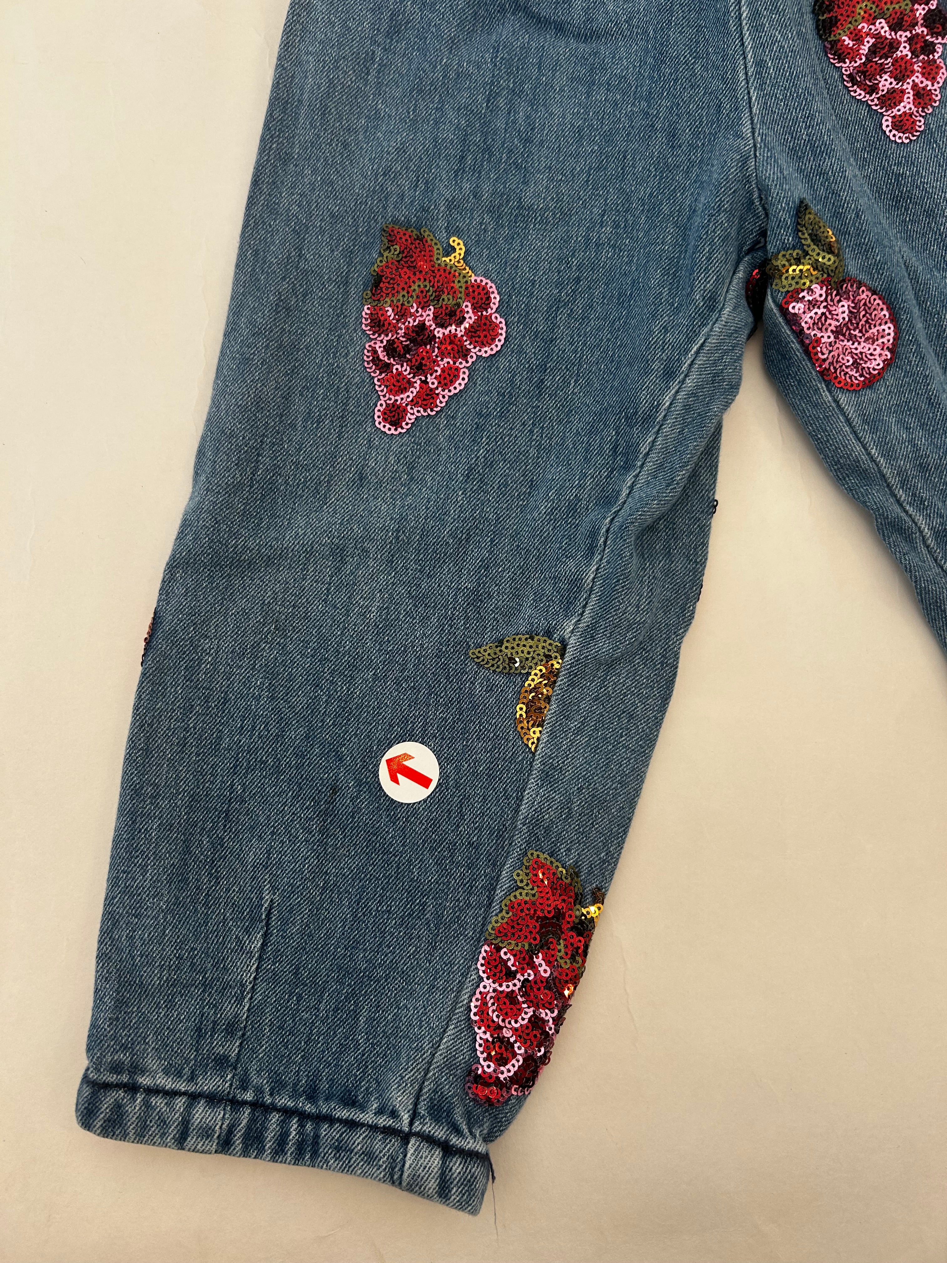 Konges Slojd Denim sequin fruits trousers