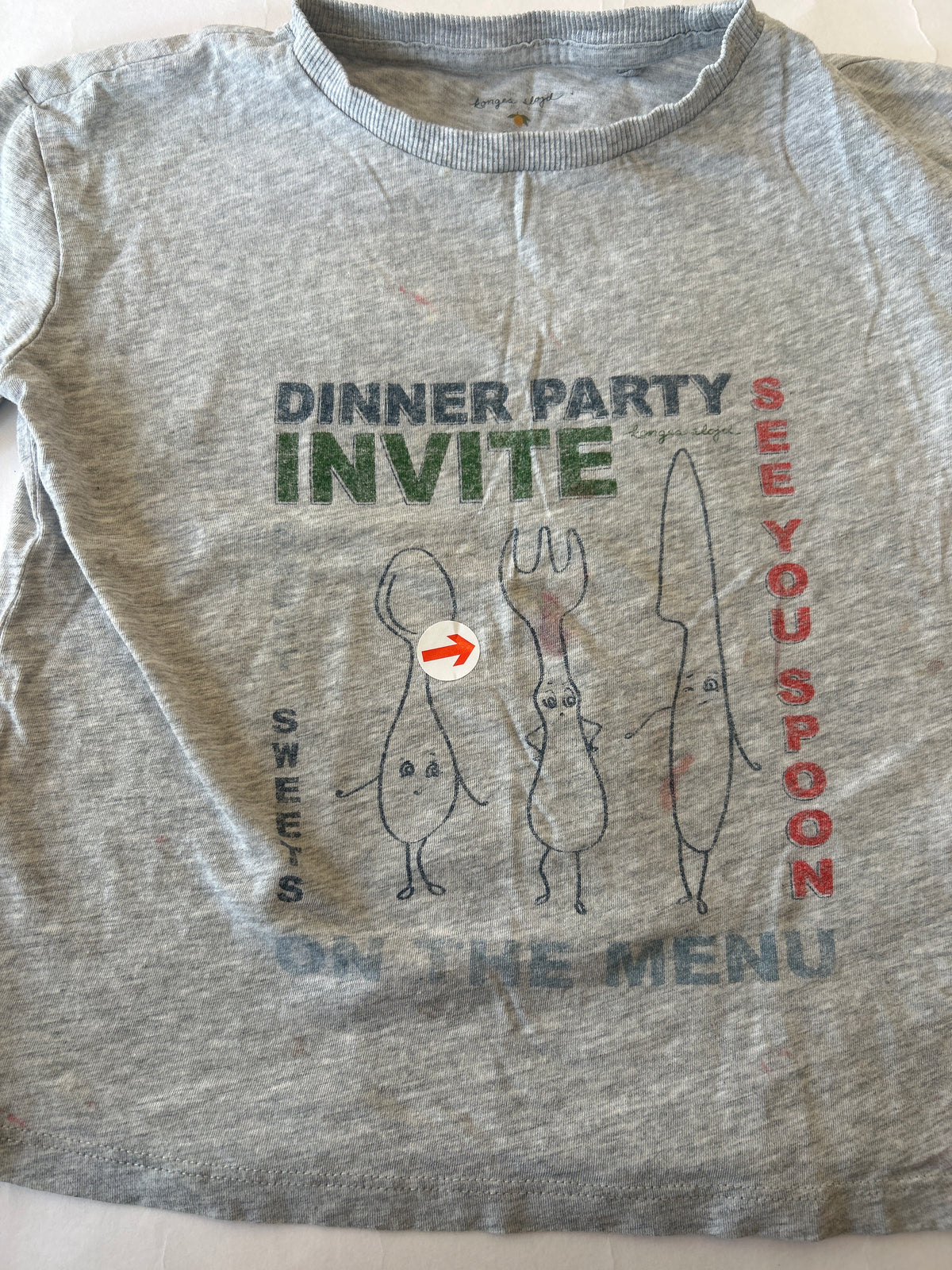 Konges Slojd Grey dinner party short sleeve t-shirt