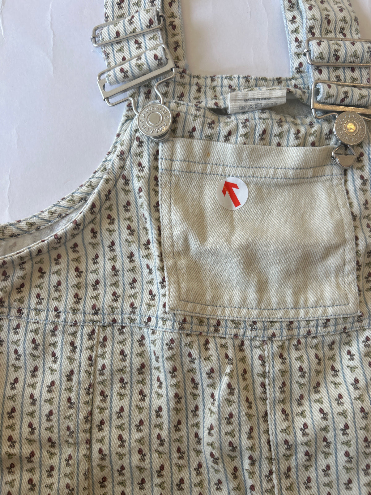 Claude & Co Cream radish stripe dungaree