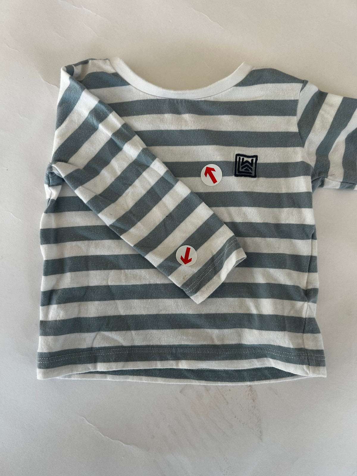 Light blue striped long sleeve t-shirt