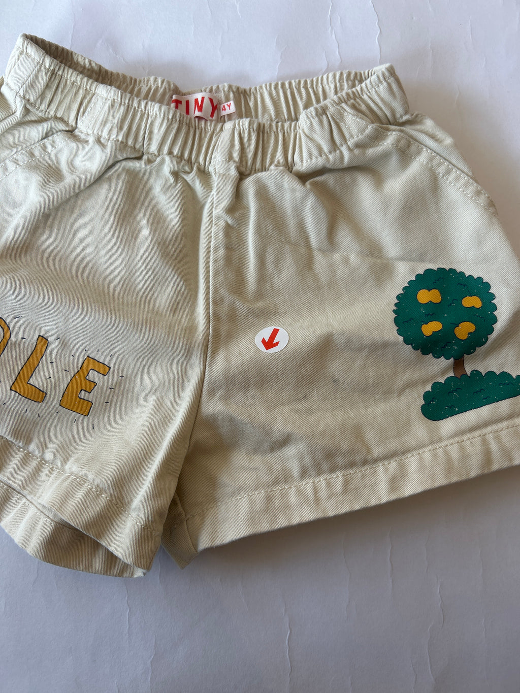 Tiny Cottons Cream artsy tree shorts