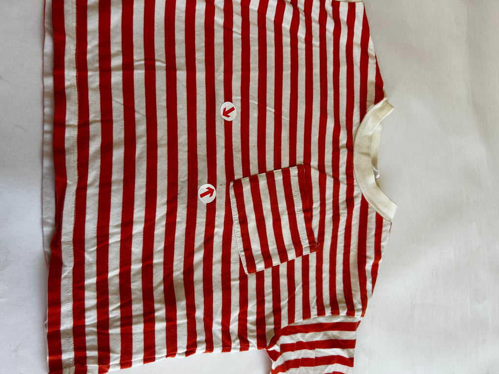 Wynken Red stripe pocket long sleeve t-shirt