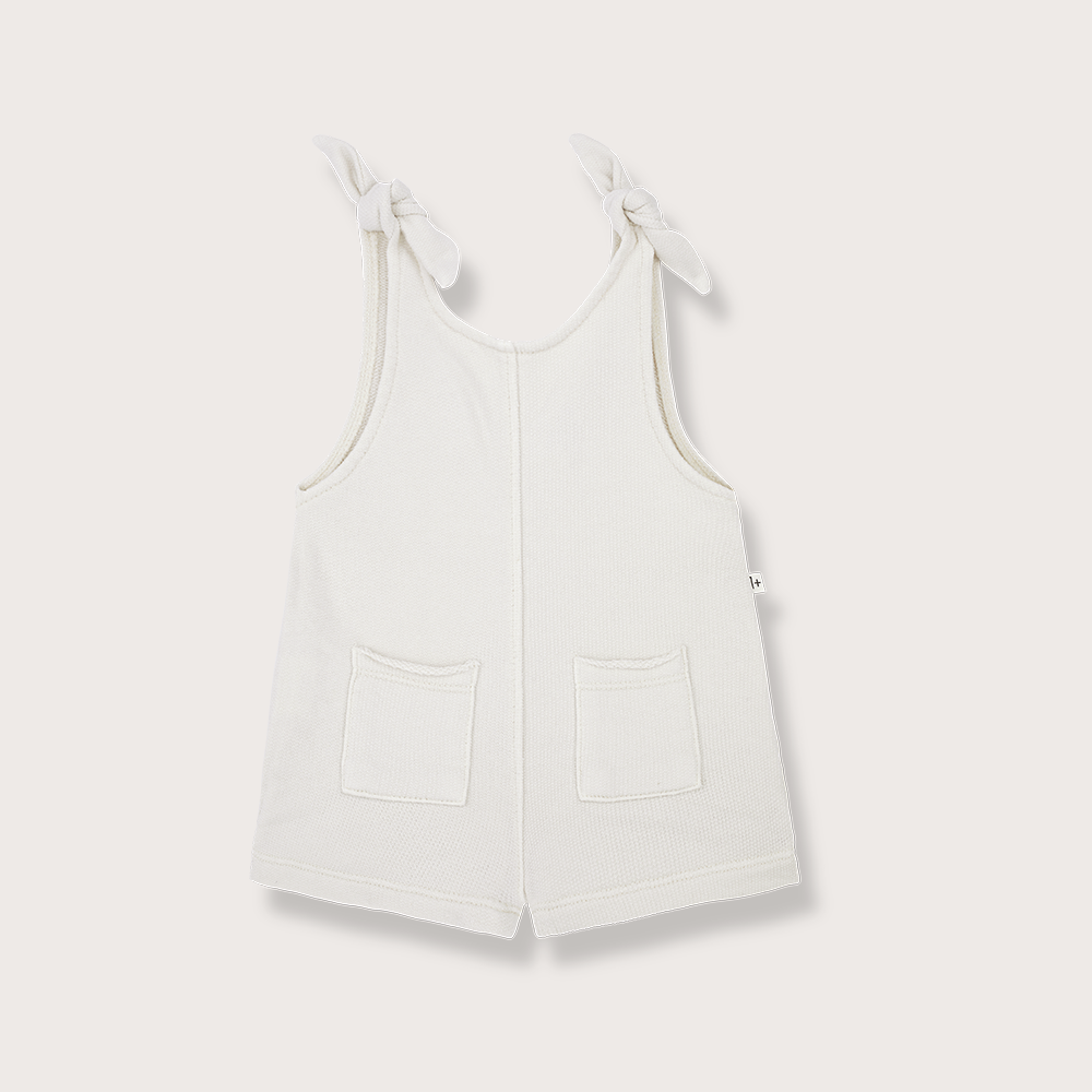 Cream terry short romper