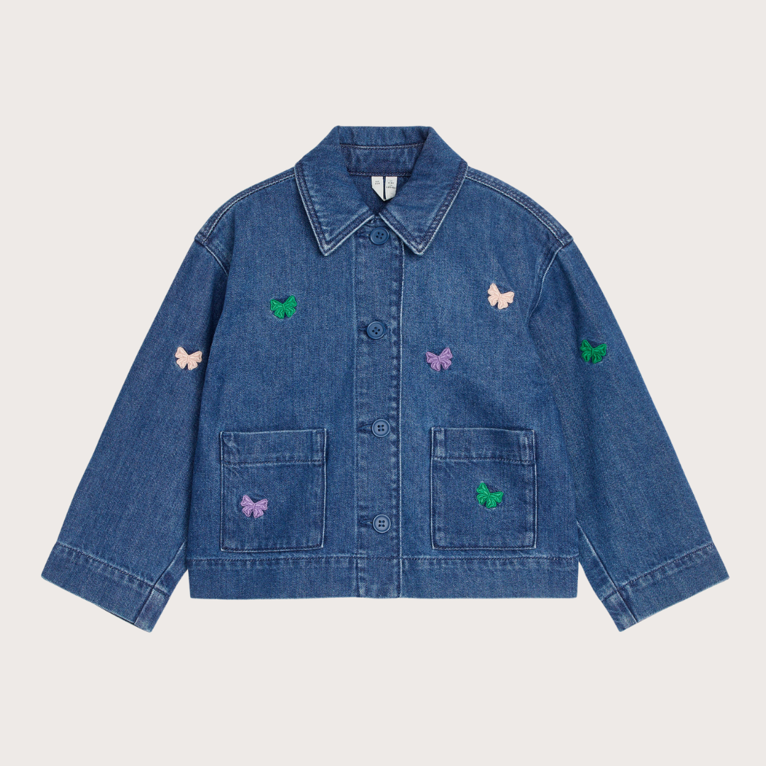 ARKET Embroidered butterfly denim jacket