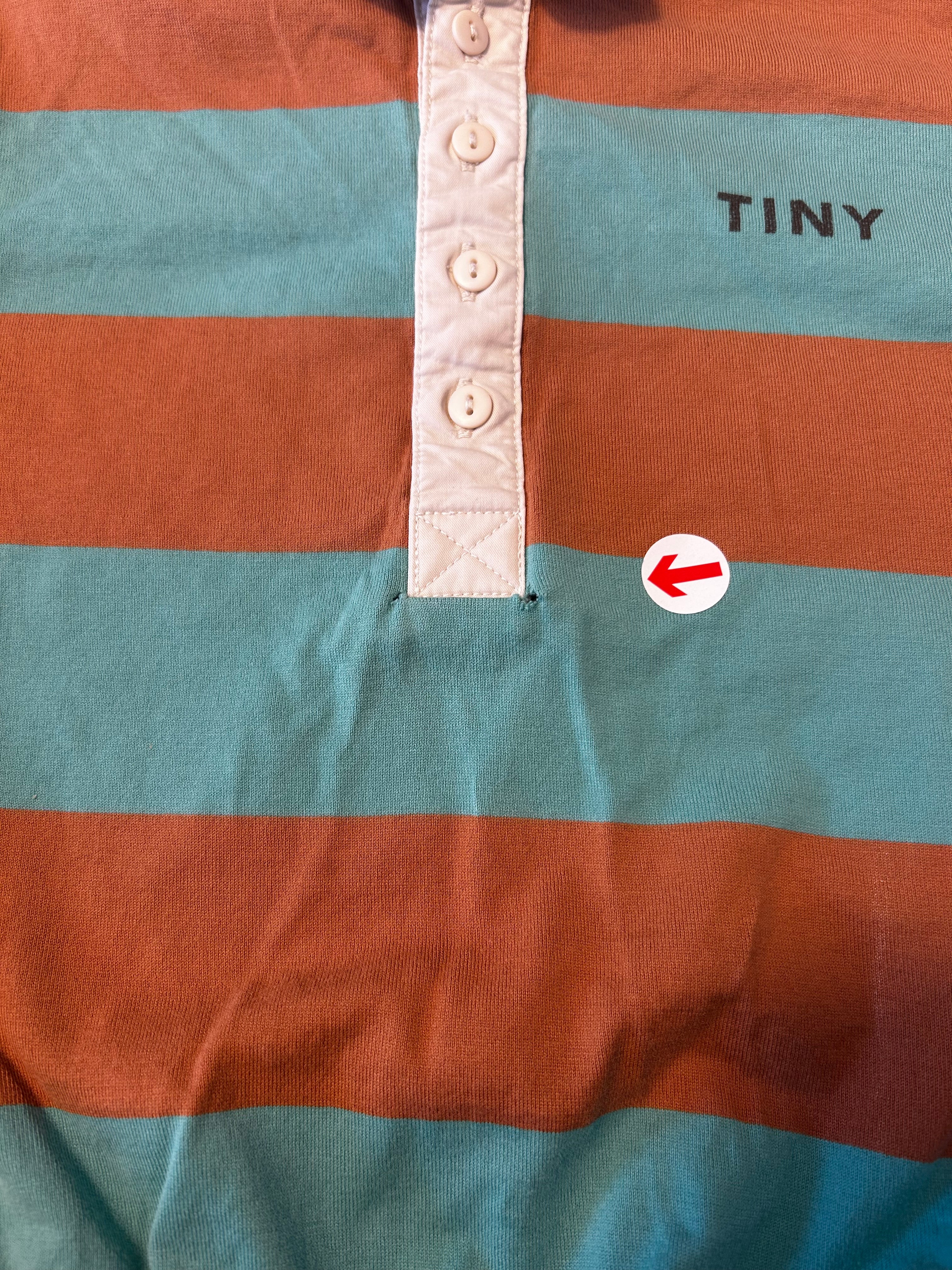 Tiny Cottons Green stripe polo long sleeve t-shirt