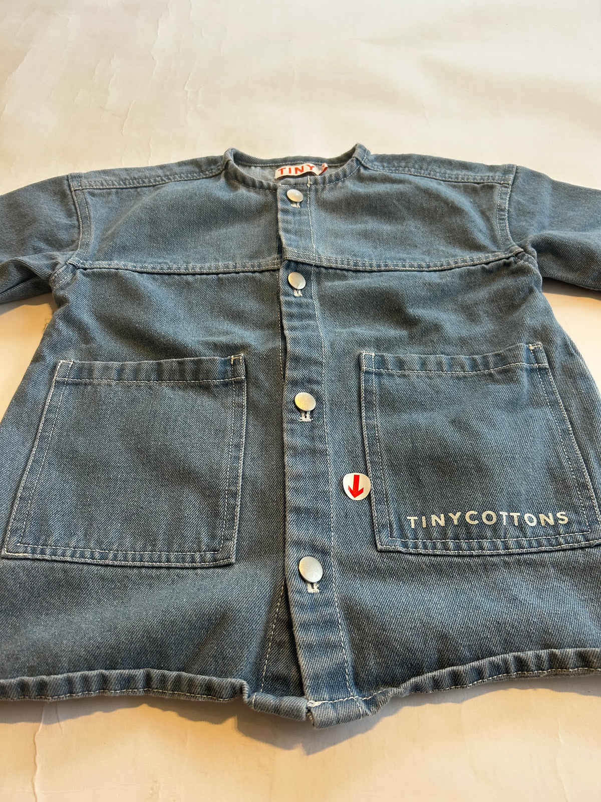 Tiny Cottons Denim graphic button down dress