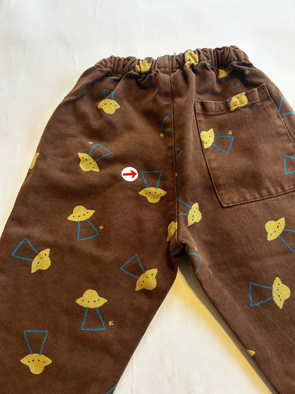 Bobo Choses Brown pixel abduction woven trousers