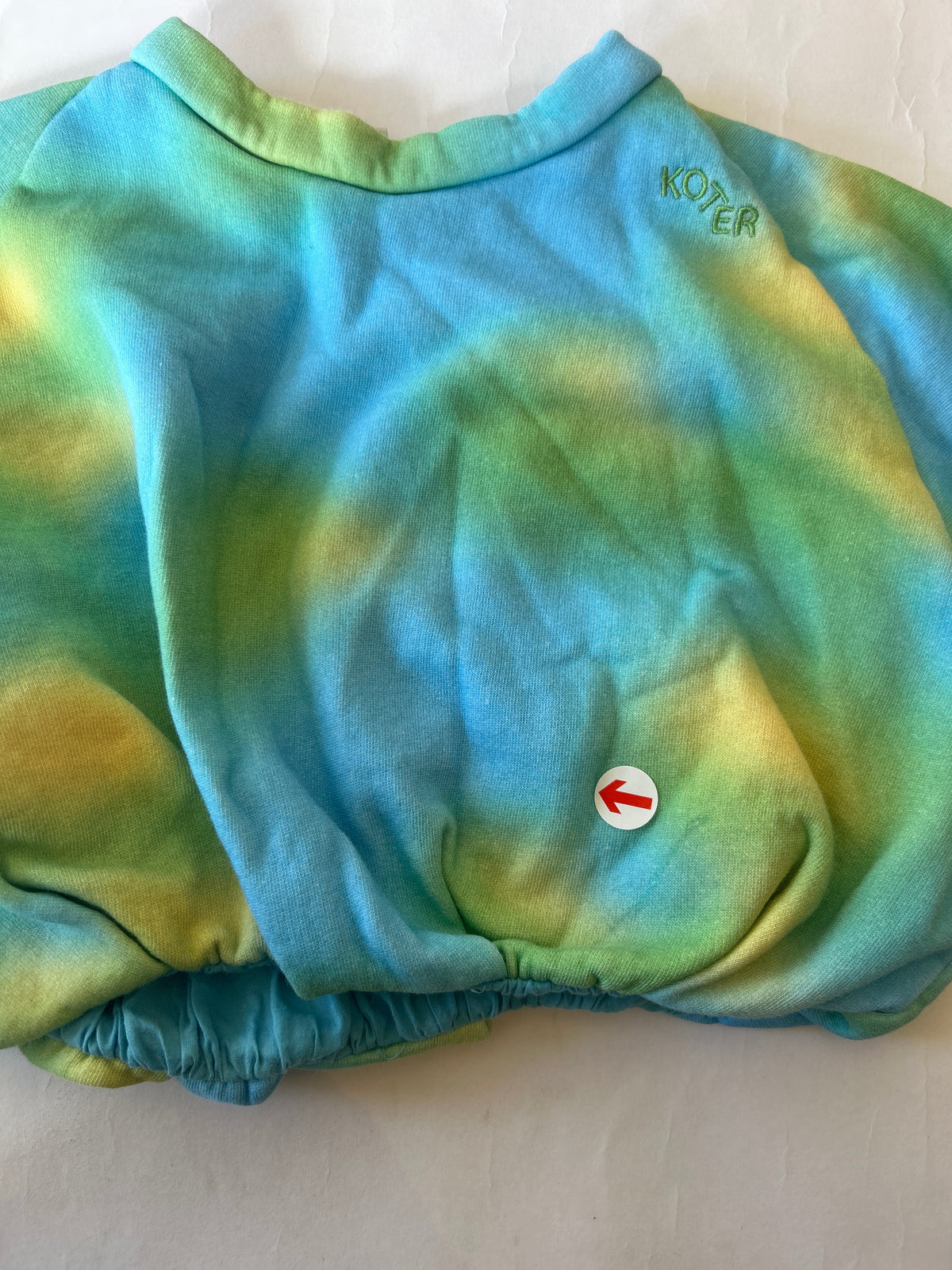 Studio Koter Blue and green printed cropped bubble sweatshirt