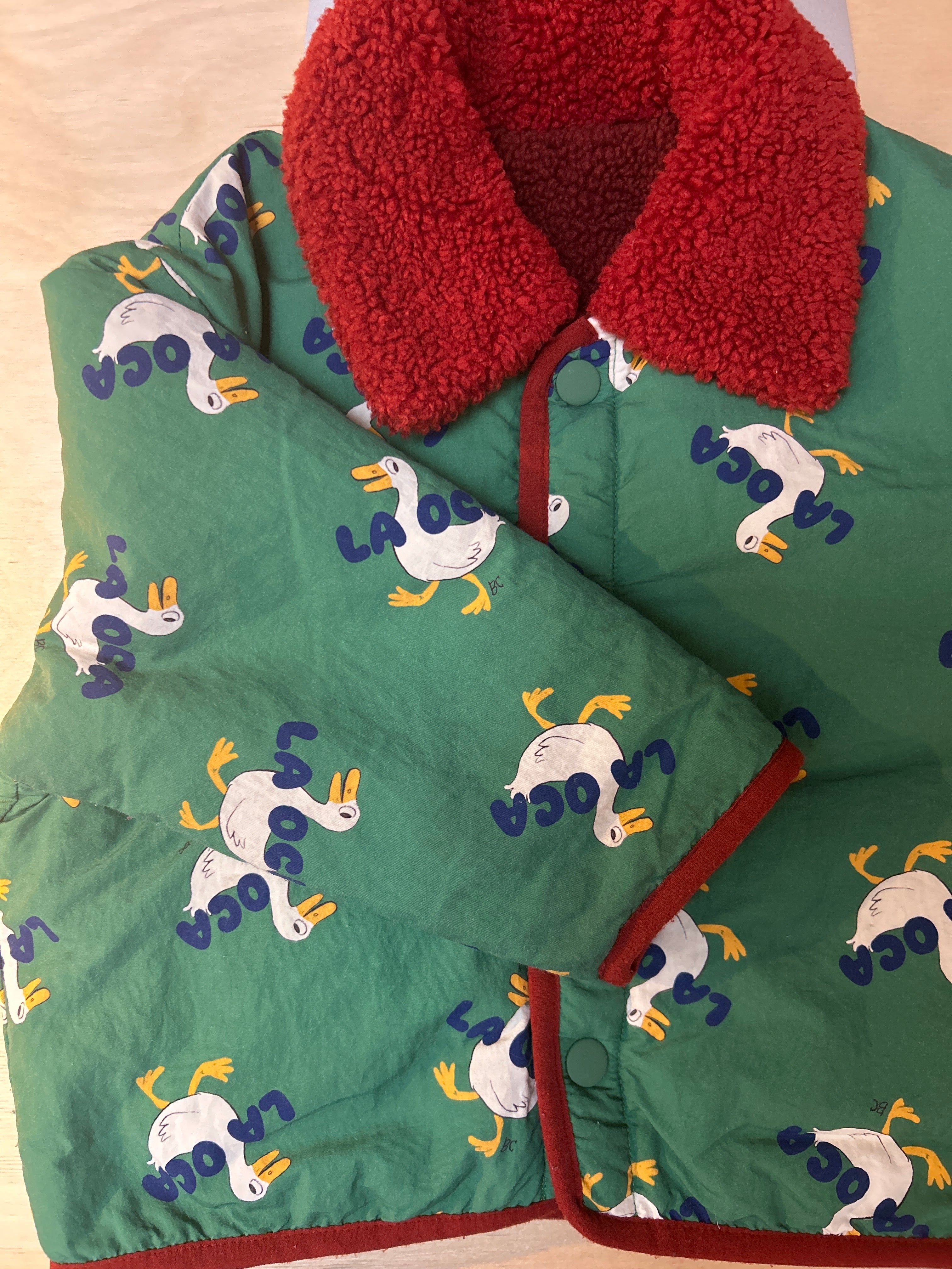 Green la oca print reversible coat