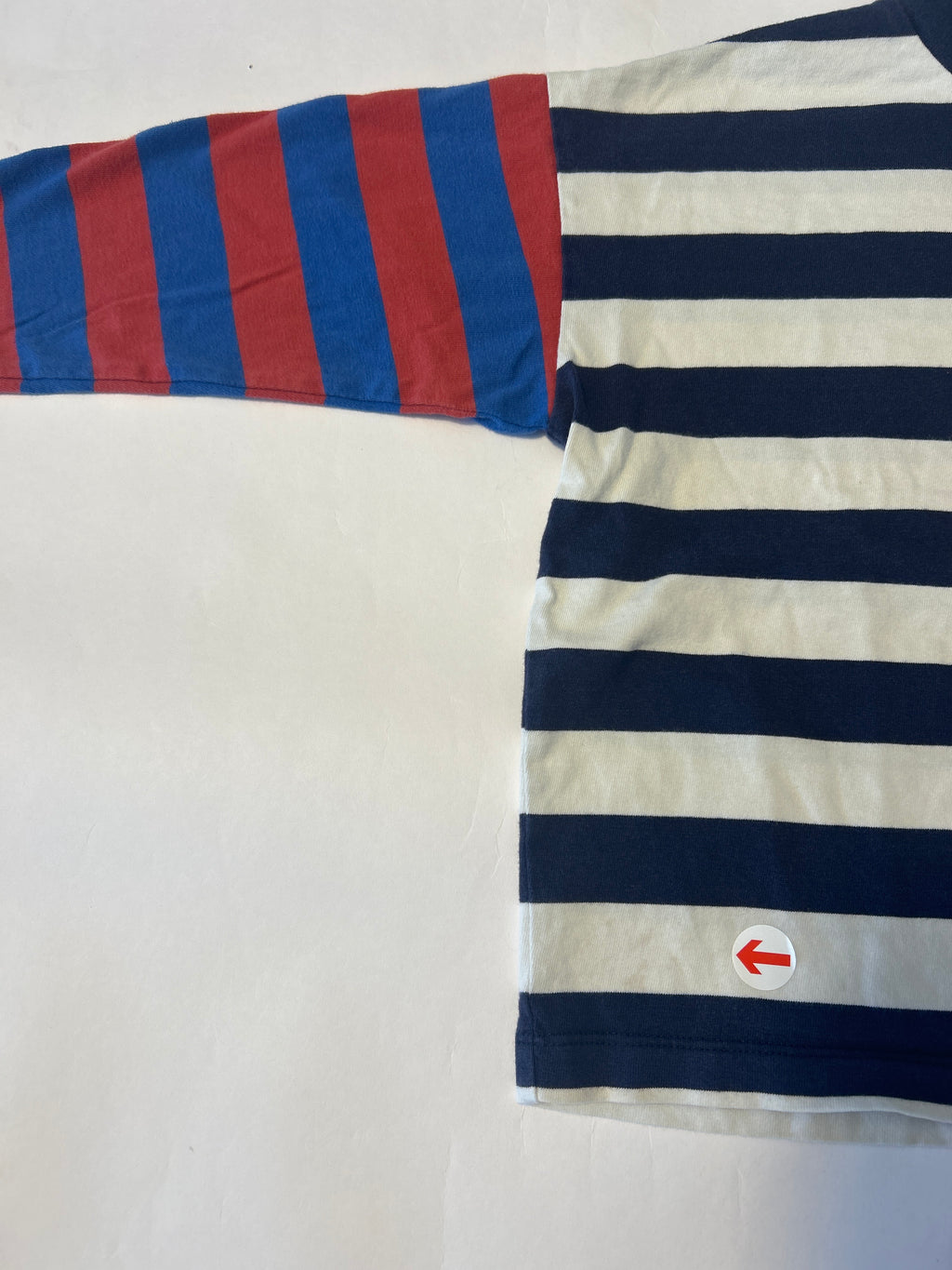 Wynken Blue striped contrast sleeve t-shirt
