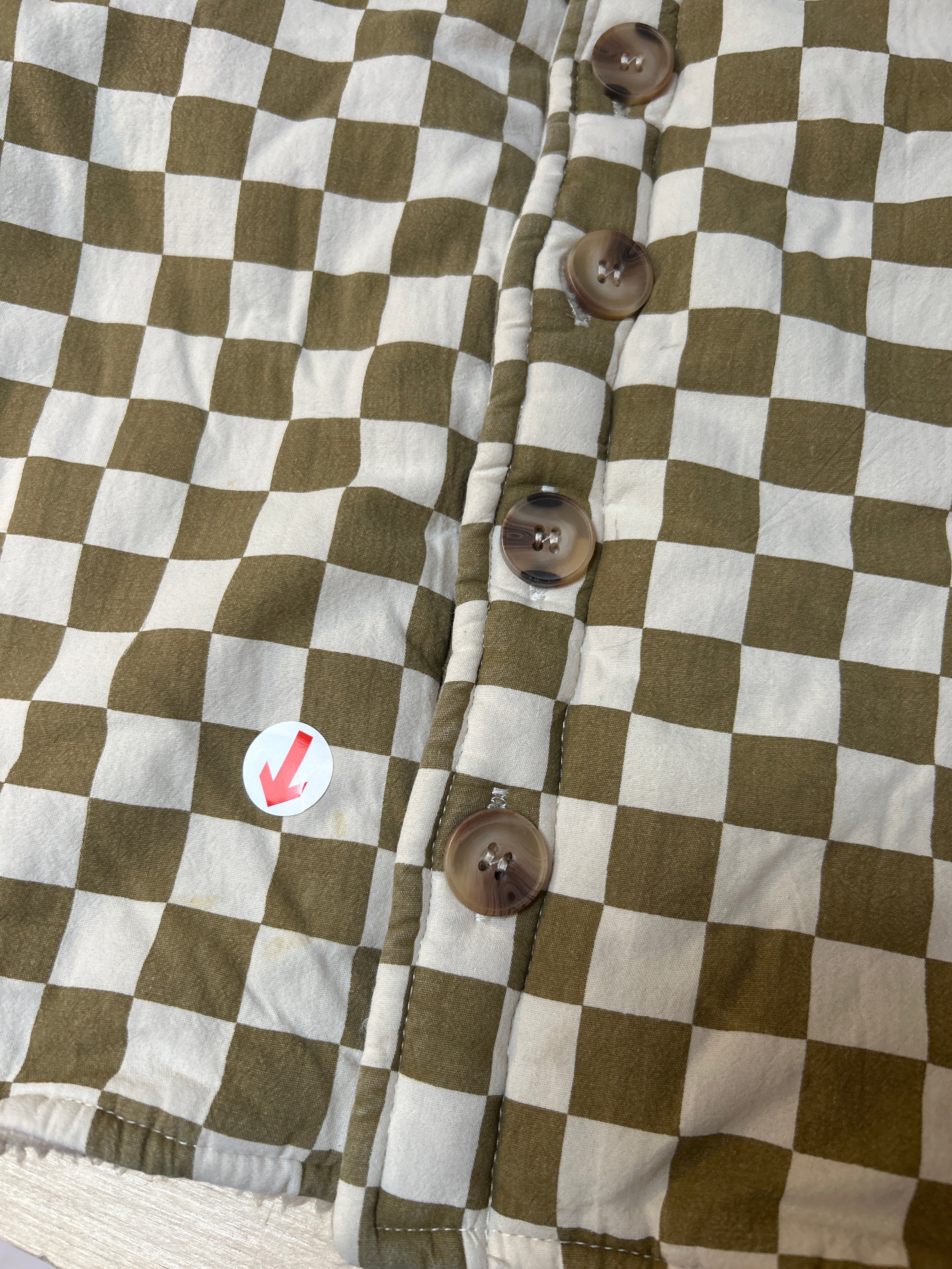 Claude  & Co Khaki checkerboard padded coat