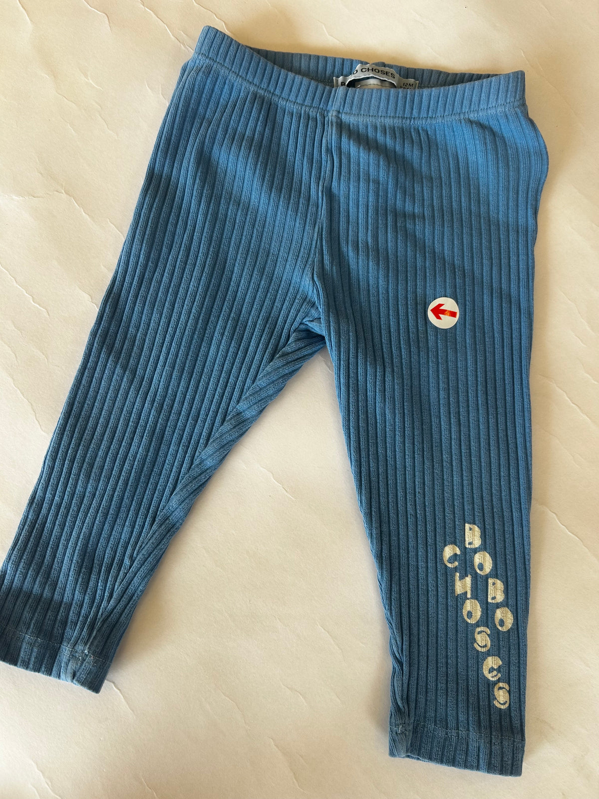 Blue ribbed leggings