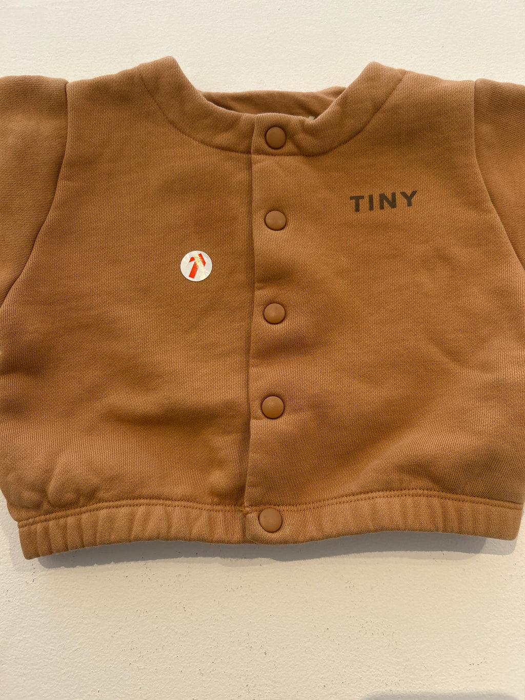 Tiny Cottons Brown contrast sleeve jacket 12M