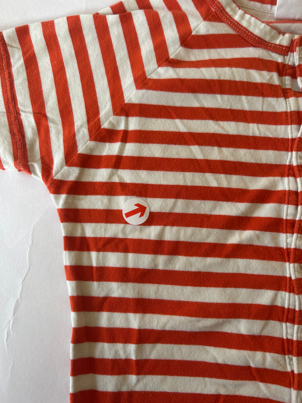Wynken Red stripe bubble onesie