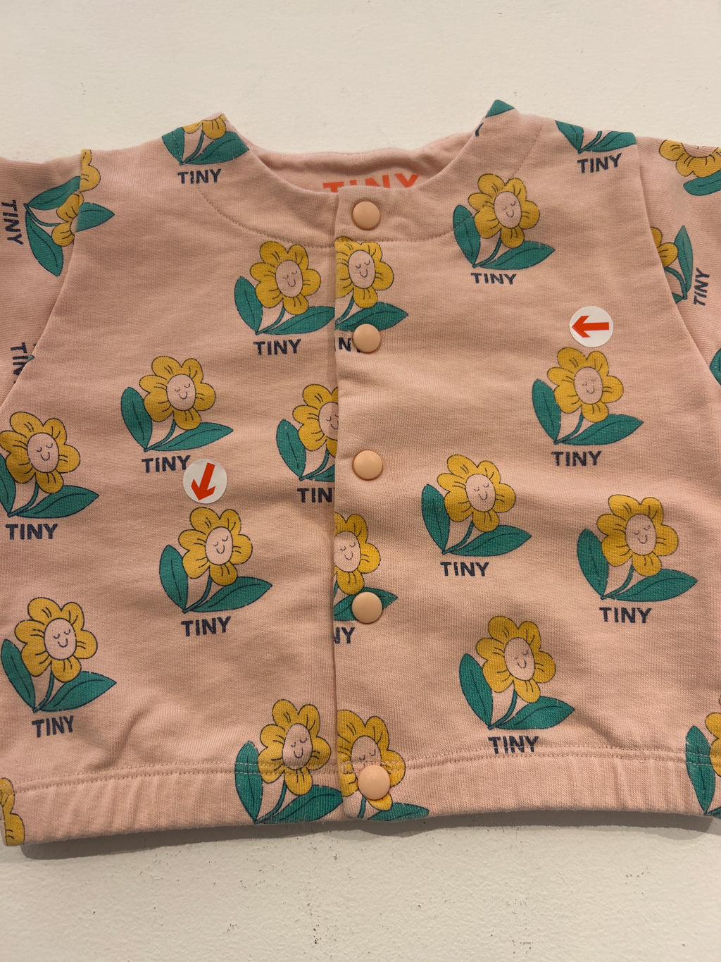 tiny cottons Pink tiny flower baby jacket 12M