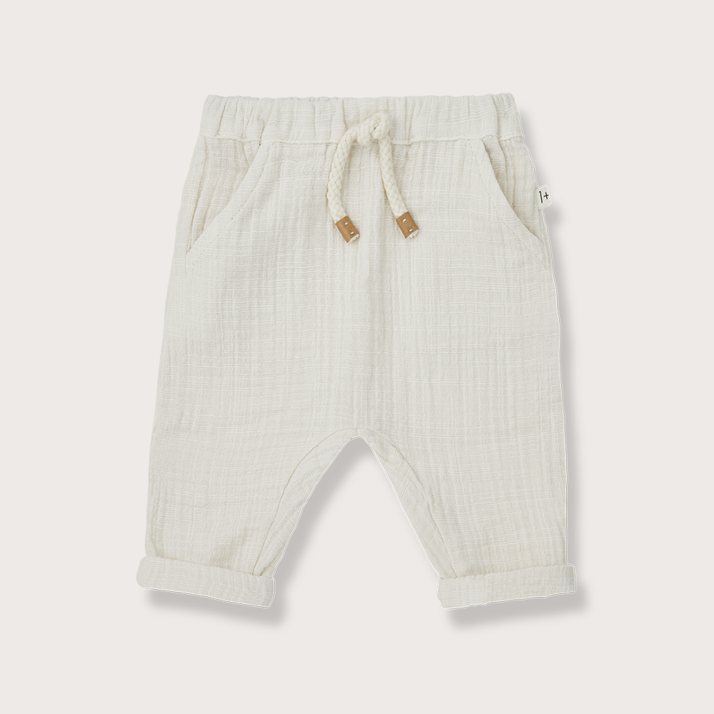 1+ in the family Textured cream trousers