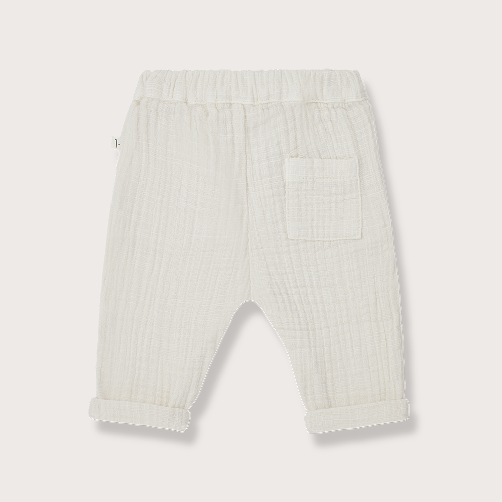 One in the family Textured cream trousers