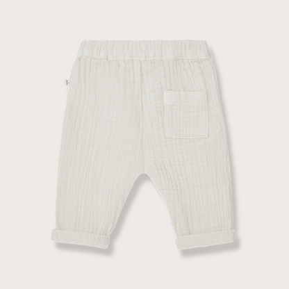 One in the family Textured cream trousers