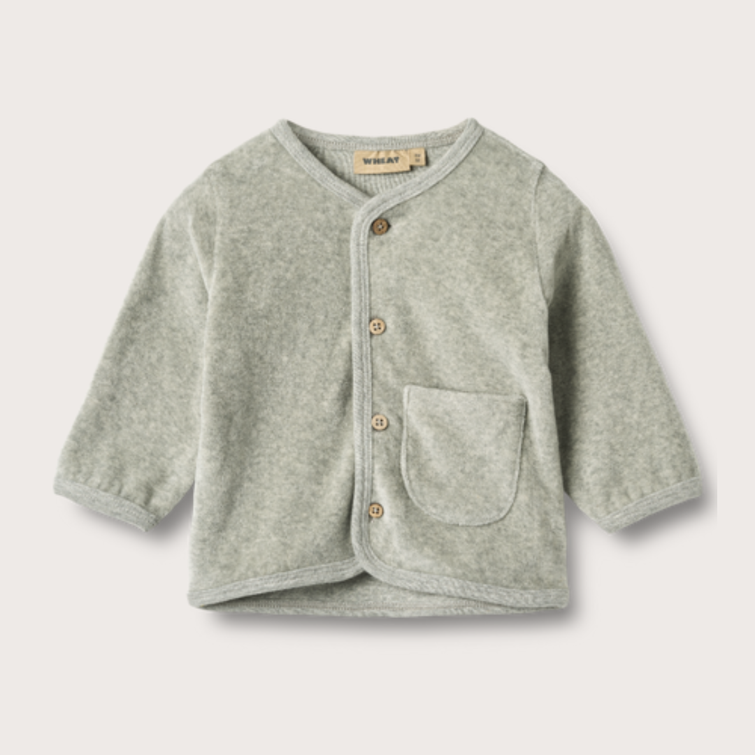 WHEAT Grey melange knitted cardigan