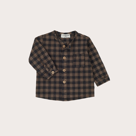 1 +  in the family Brown gingham shirt