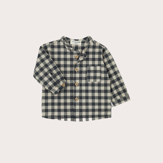 1+ in the family Beige gingham shirt