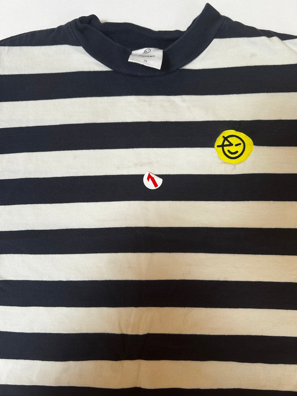 Wynken Blue striped contrast sleeve t-shirt