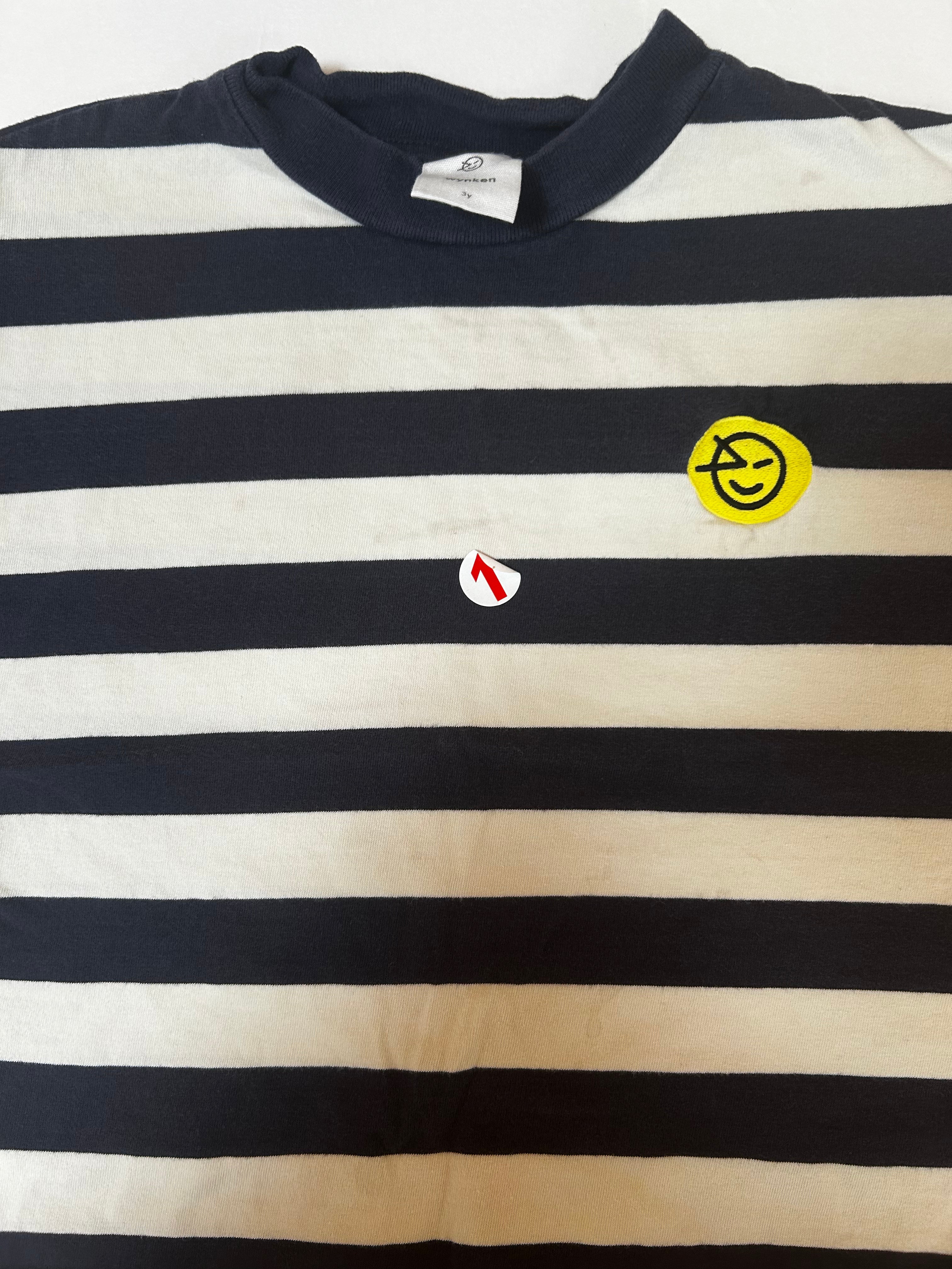 Wynken Blue striped contrast sleeve t-shirt