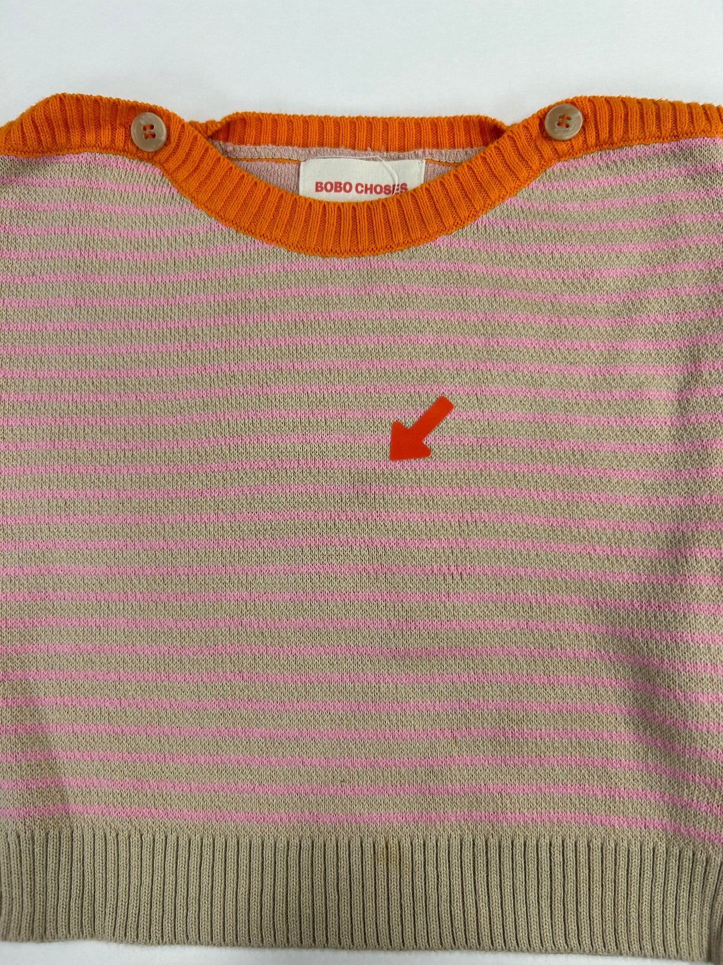 Bobo Choses Pink striped baby jumper