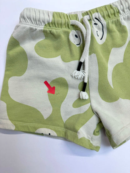 Claude and Co  Green smiley splodge sweat shorts