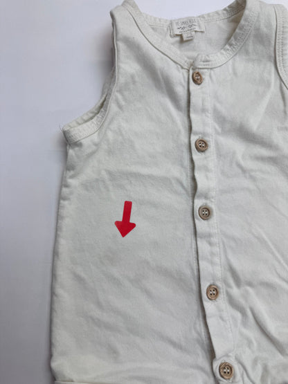 The simple folk Undyed button up short Romper