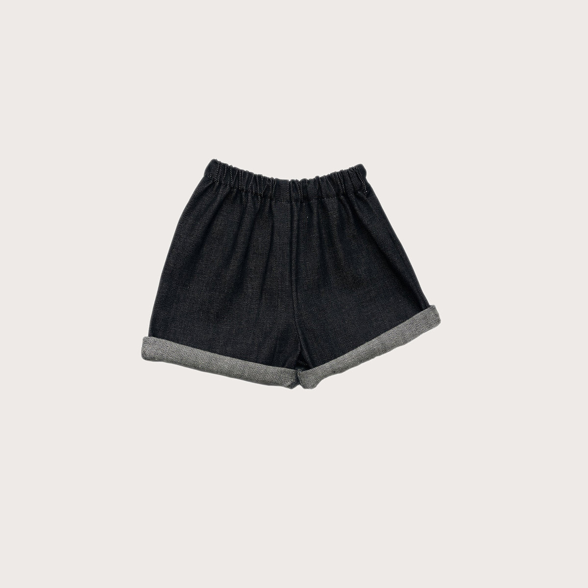 Charcoal wide denim shorts