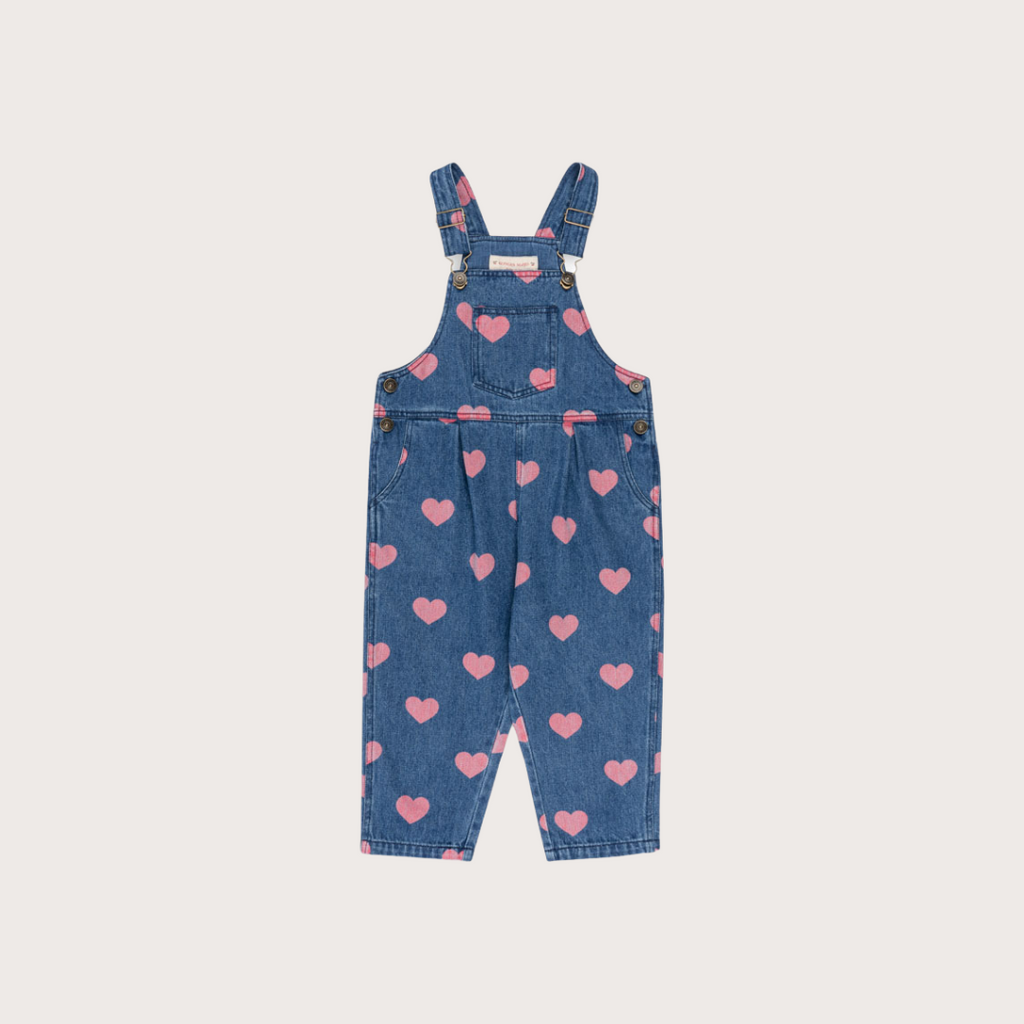 konges slojd Pink heart denim dungarees