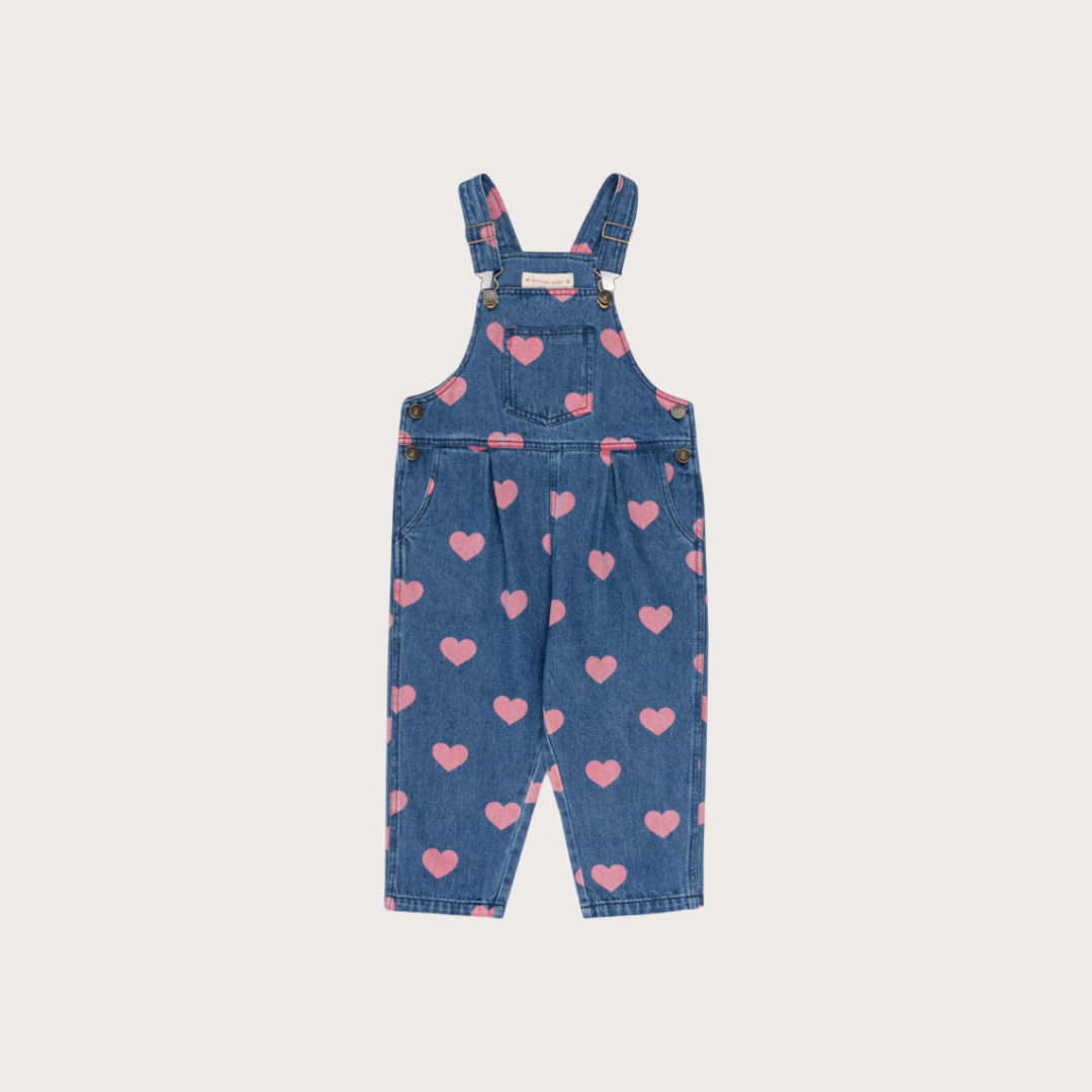 konges slojd Pink heart denim dungarees