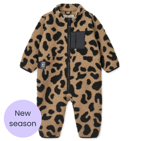 Leopard pile pramsuit +£5 per month