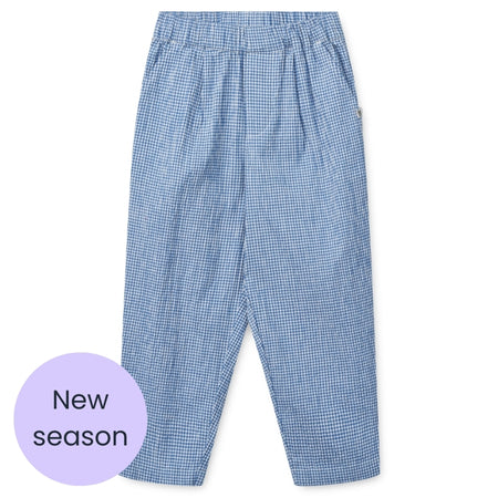 Liewood Blue mini check seersucker trousers