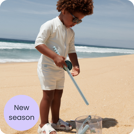 LIEWOOD Seersucker Sky Blue Striped Swimsuit