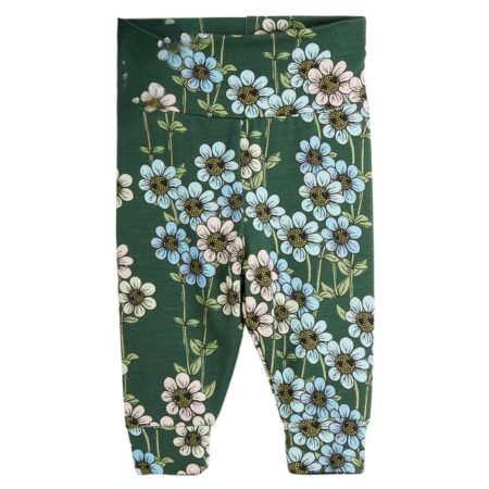 Mini Rodini Green Daisy Leggings