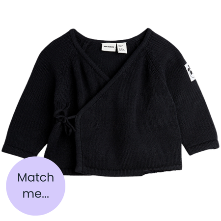 Mini Rodini Black Fine Knit Wrap Top