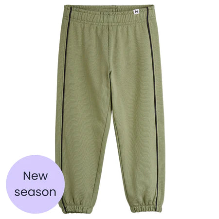 MINI RODINI Green piping joggers