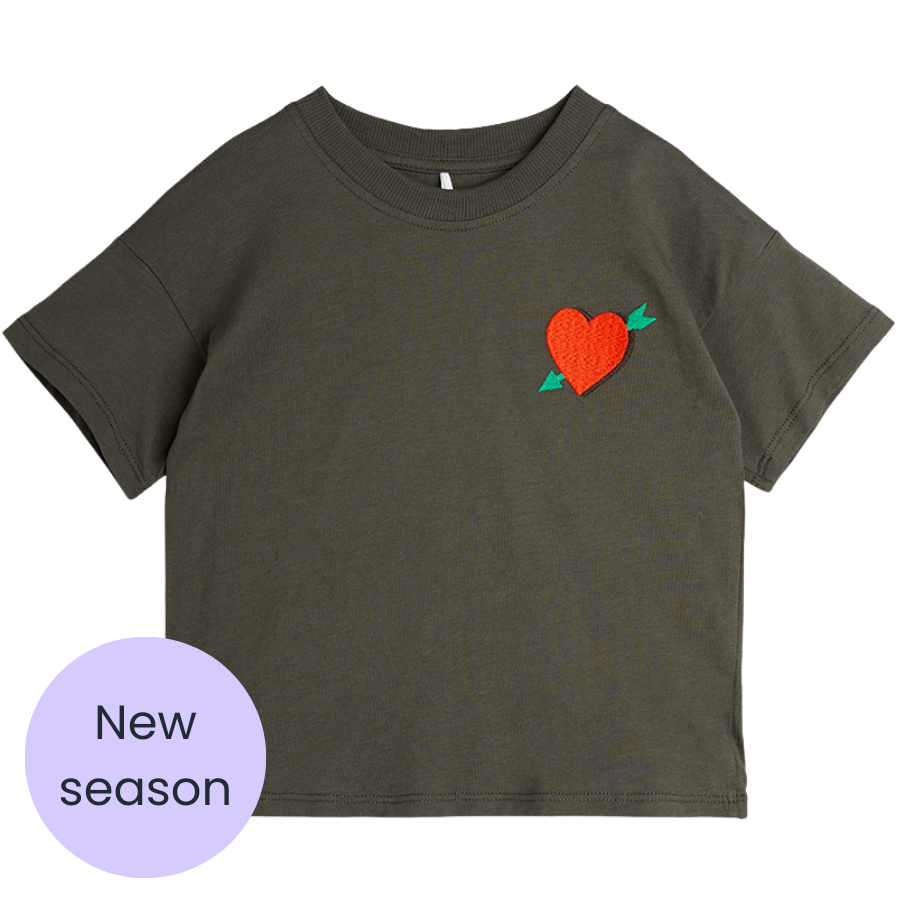 Mini Rodini Embroidered Heart SS T-Shirt