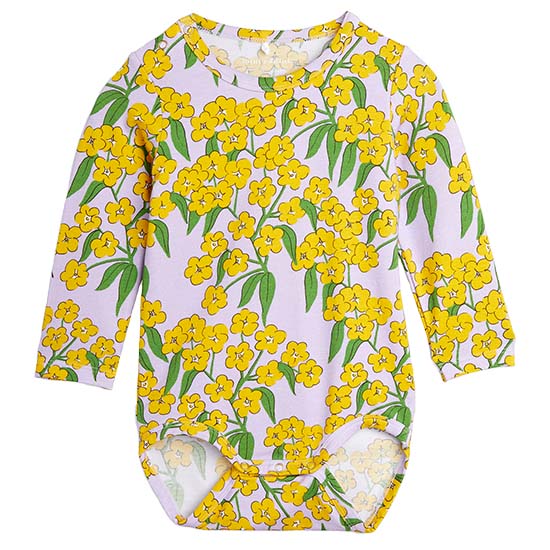 Mini Rodini Alpine Flowers Long Sleeve Bodysuit