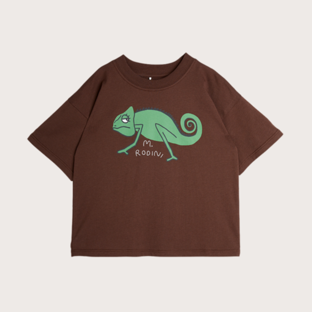 Mini Rodini Brown Lizard Print T-Shirt