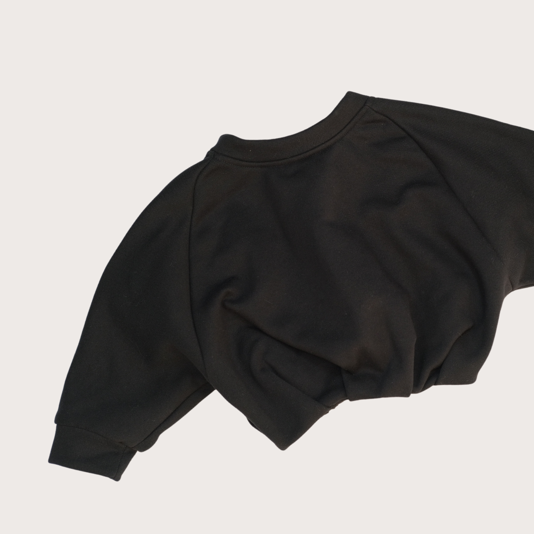 Black cropped bubble sweatshirt